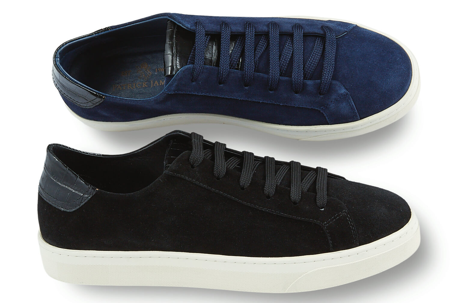 Patrick James Suede Crocodile Print Sneaker