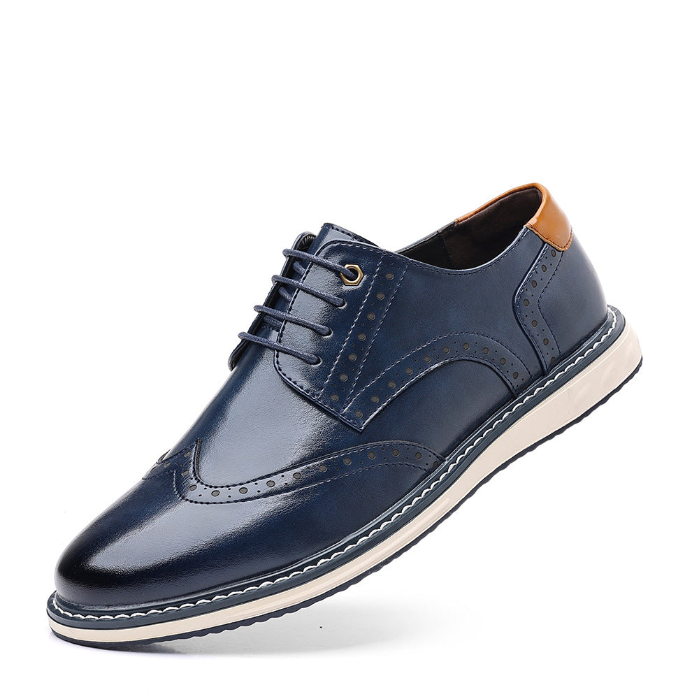 Premium Men's Business Casual Leather Shoes - Classic Lace-Up Oxford Dress Shoes