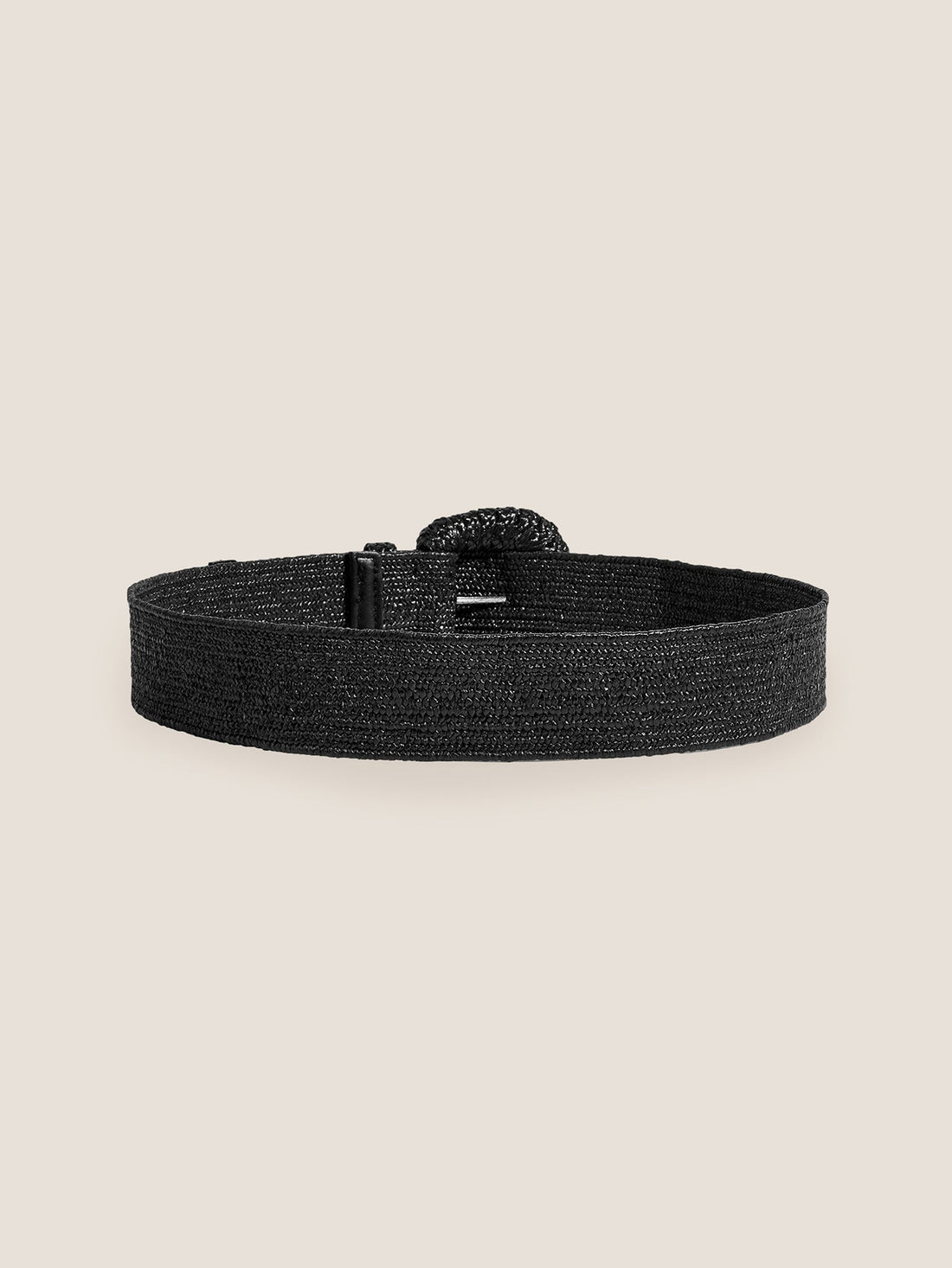 Natural Woven Straw Belt With Square Buckle