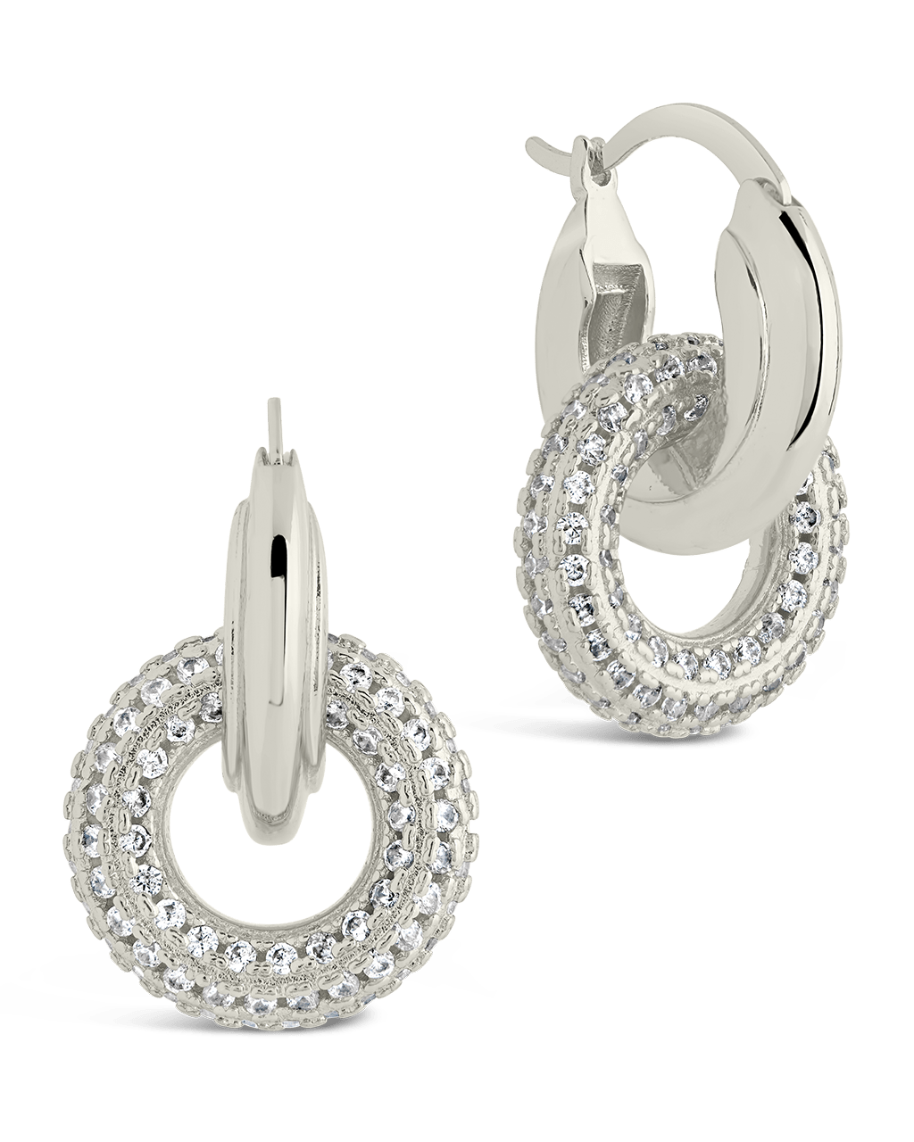 Hunter CZ Interlocking Circle Drop Earrings