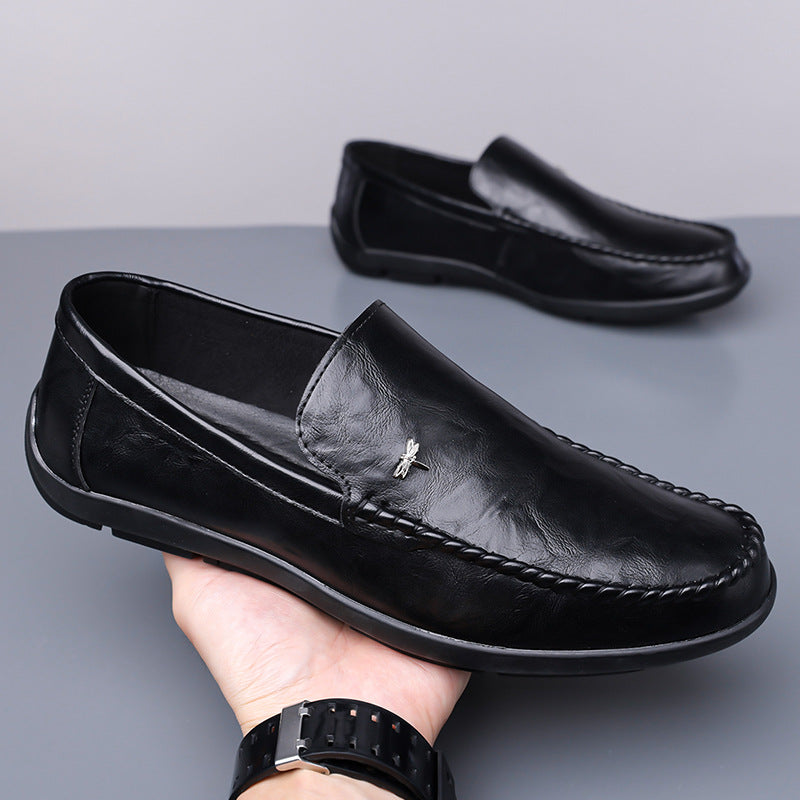 Men's Genuine Leather Slip-On Loafers | Breathable Suede Casual Shoes with Non-Slip Rubber Sole