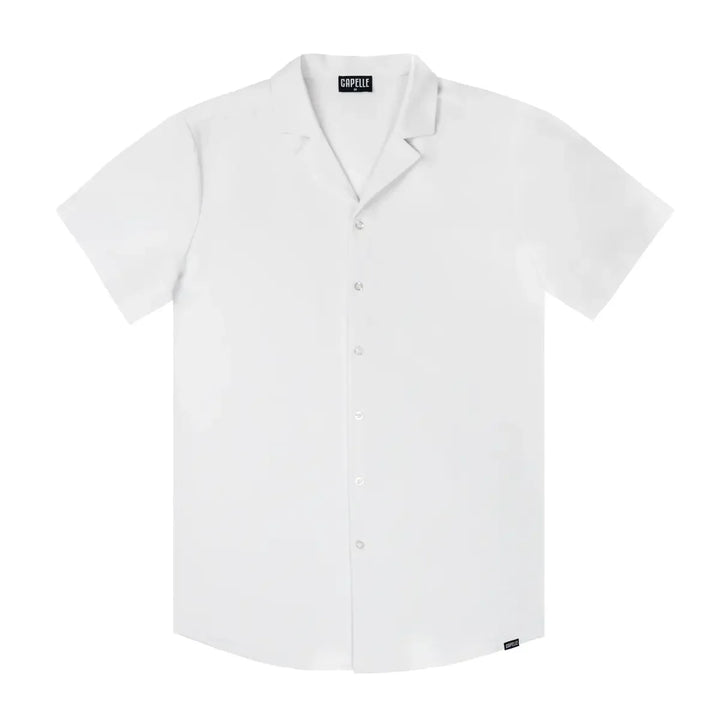 Men’s Short Sleeve Tailored Fit Button-Down Shirt – Arctic White