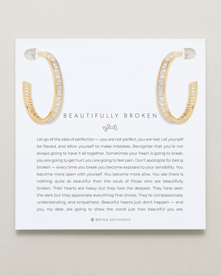 Beautifully Broken Baguette Maxi Hoop Earrings