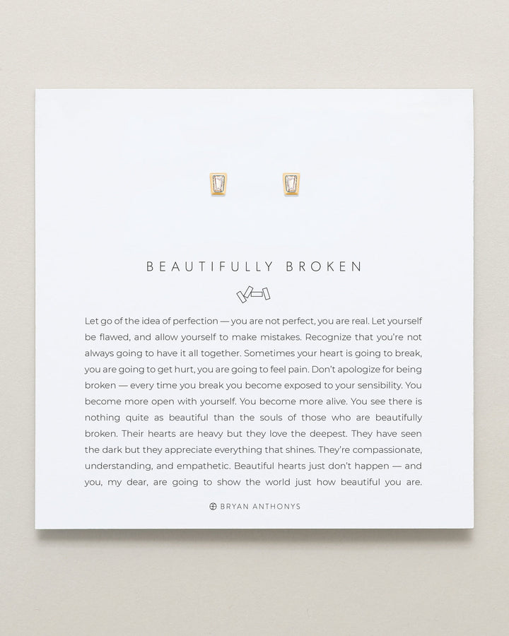 Beautifully Broken Baguette Stud Earrings