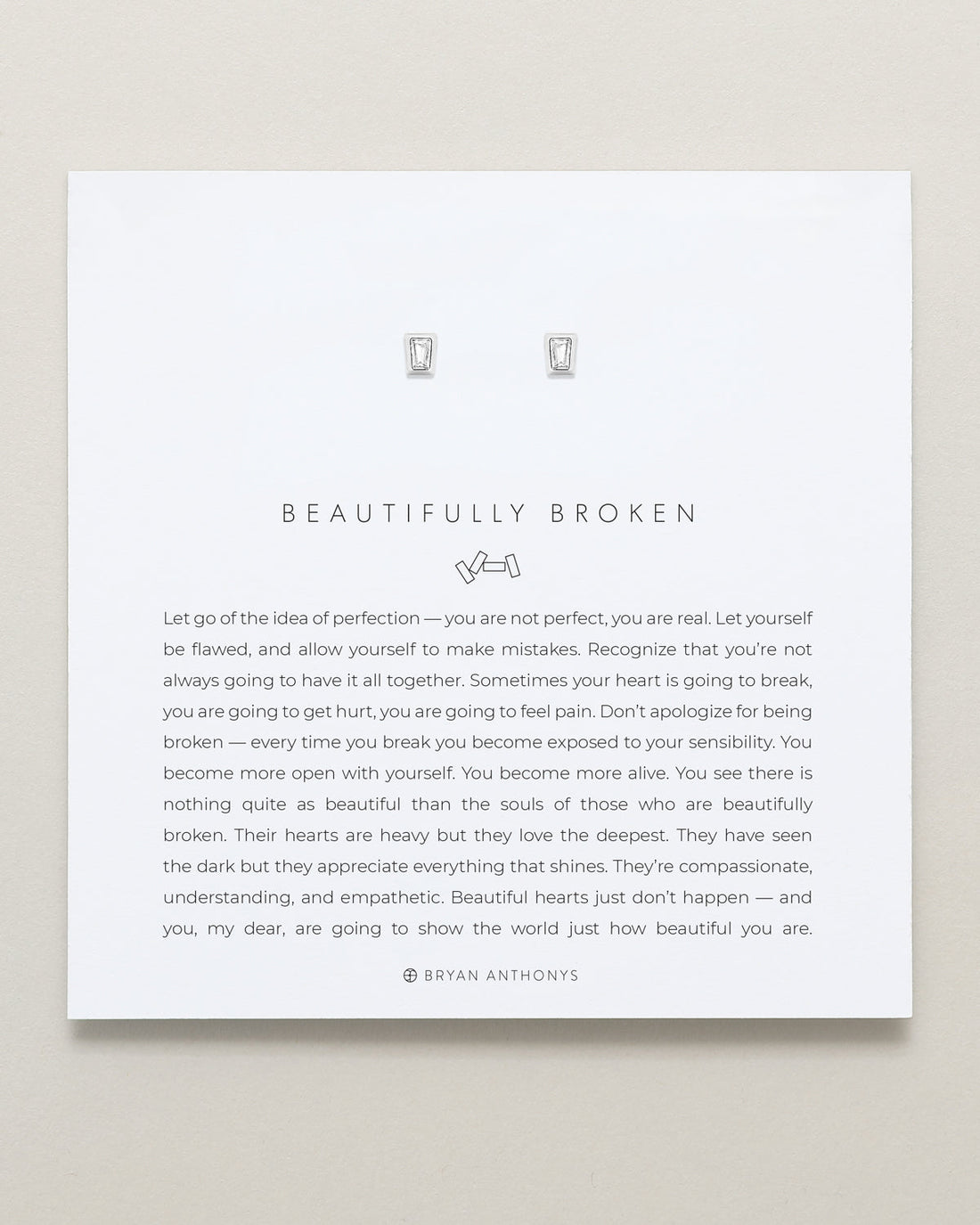 Beautifully Broken Baguette Stud Earrings