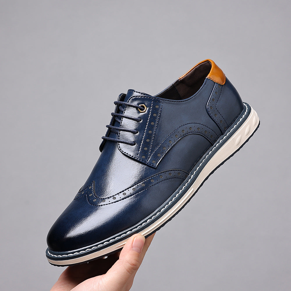 Premium Men's Business Casual Leather Shoes - Classic Lace-Up Oxford Dress Shoes